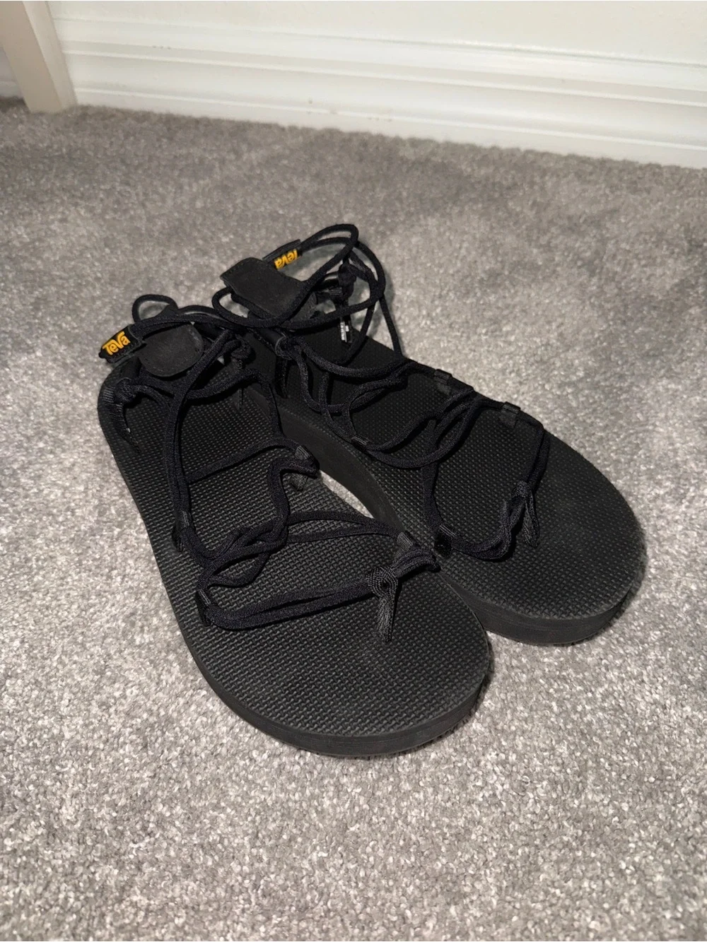 Teva Black Infinity Platform Sandals Size 8